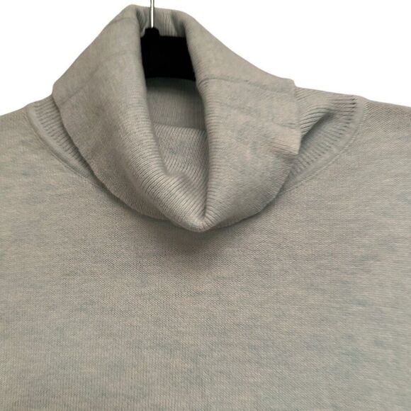 Etcetera mint turtleneck sweater with unique button back - Picture 3 of 9
